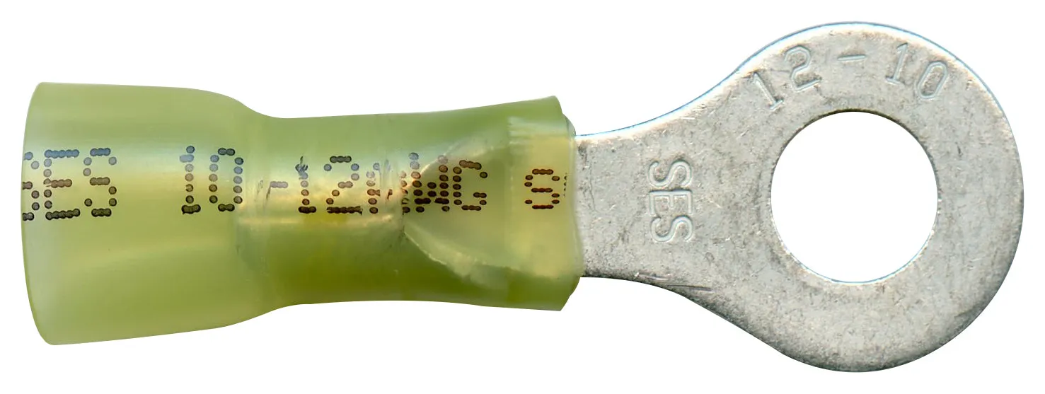 NSPA Krimpa-Seal Long Neck Ring Terminal ?C Yellow (12-10 AWG)
