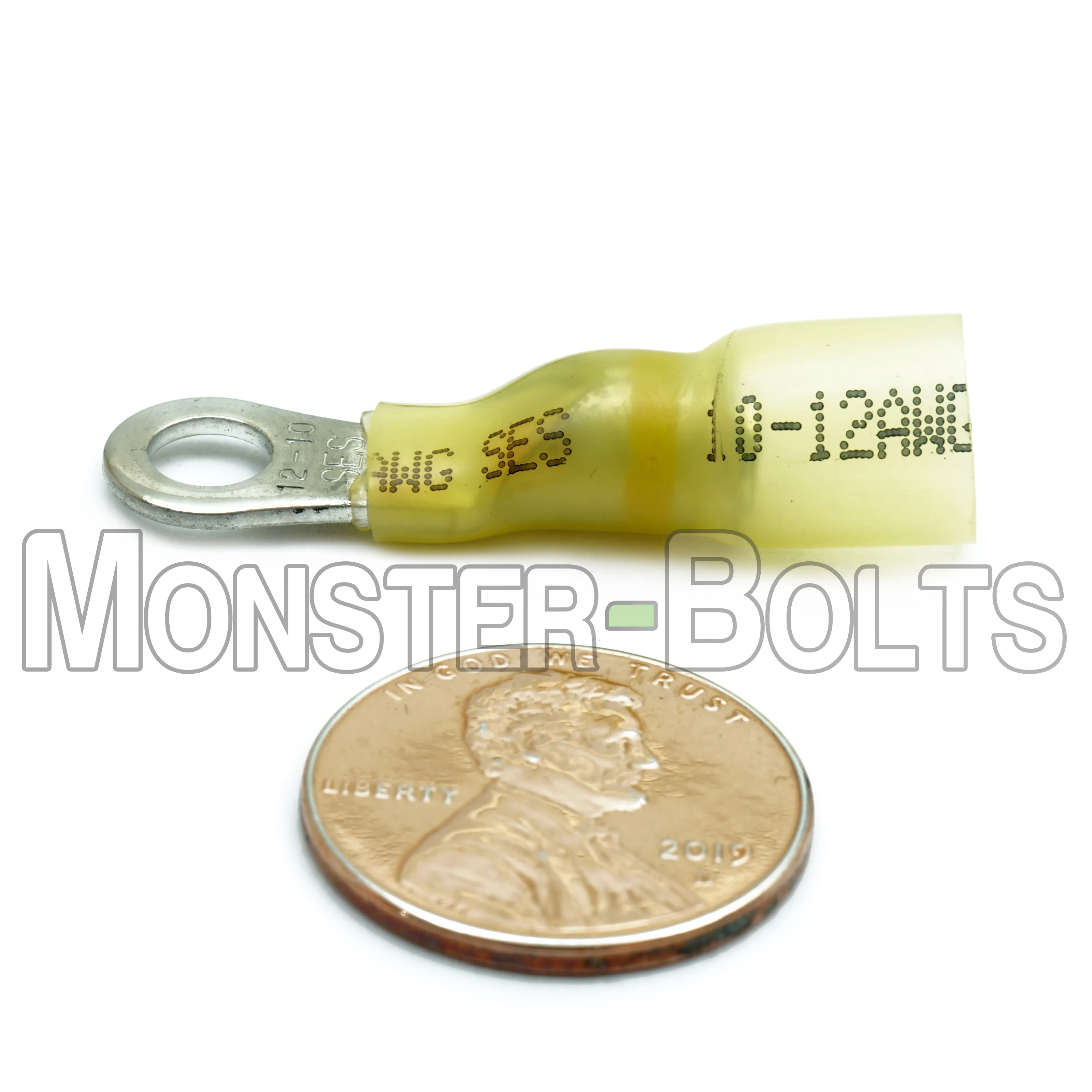 NSPA Krimpa-Seal Long Neck Ring Terminal ?C Yellow (12-10 AWG)