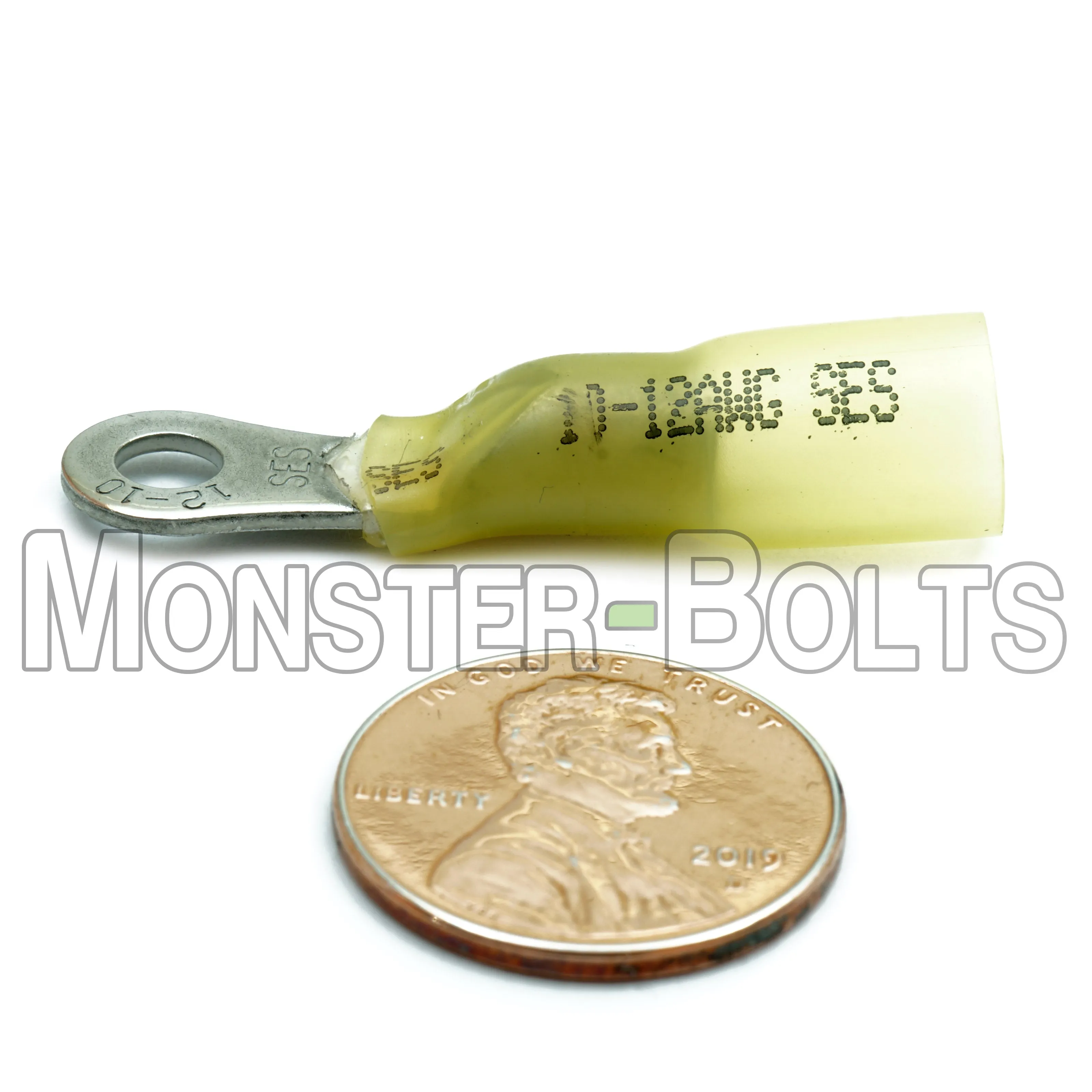 NSPA Krimpa-Seal Long Neck Ring Terminal ?C Yellow (12-10 AWG)