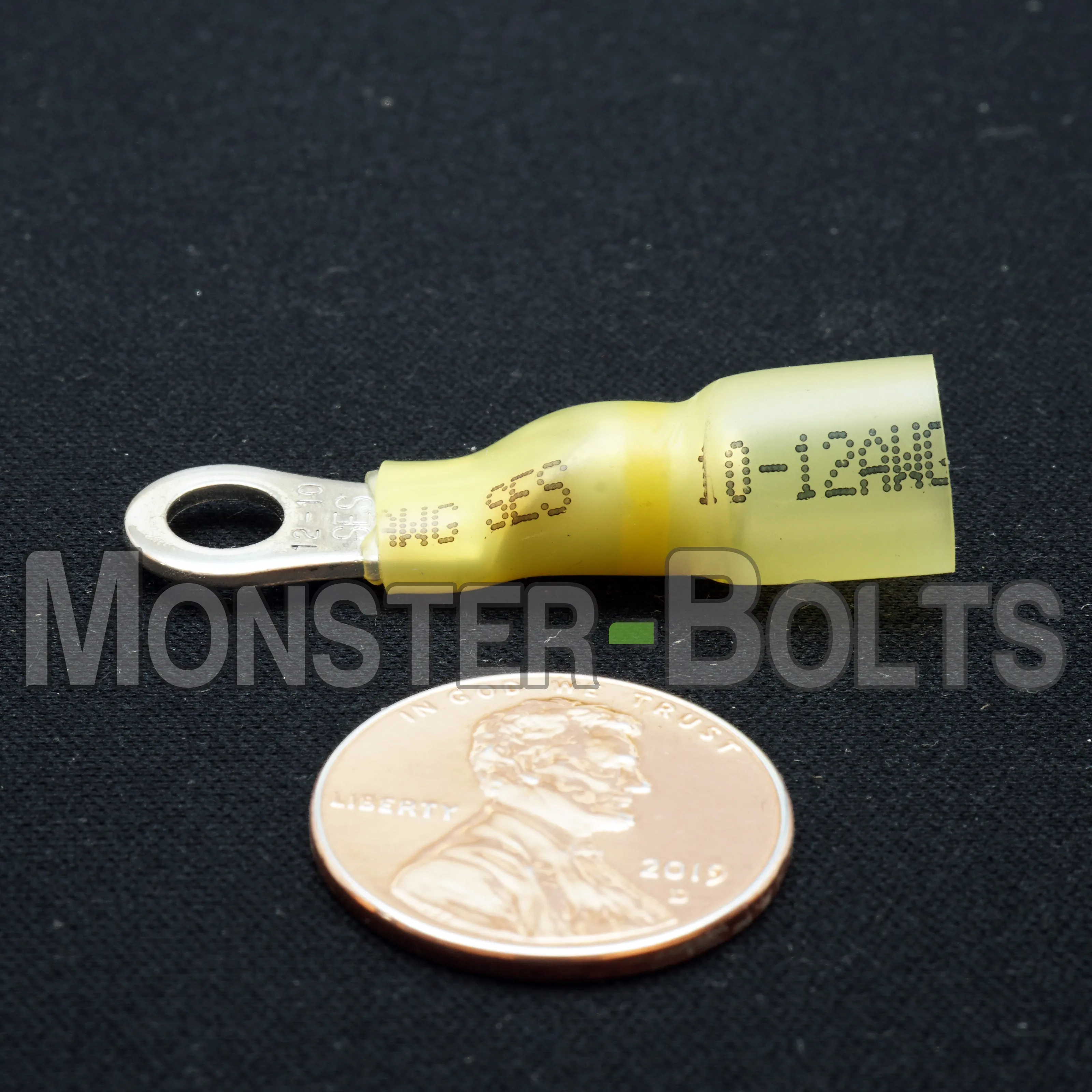 NSPA Krimpa-Seal Long Neck Ring Terminal ?C Yellow (12-10 AWG)