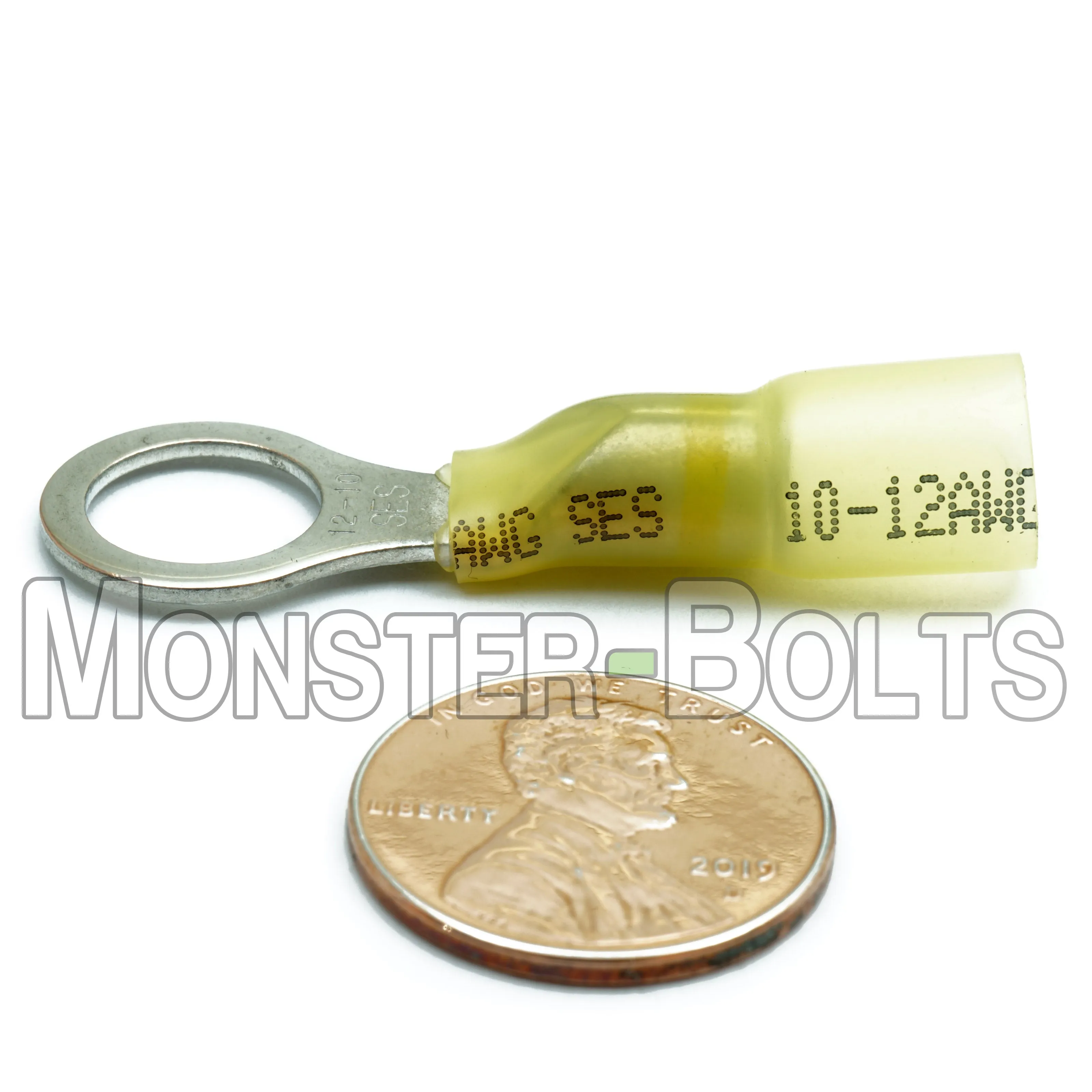 NSPA Krimpa-Seal Long Neck Ring Terminal ?C Yellow (12-10 AWG)