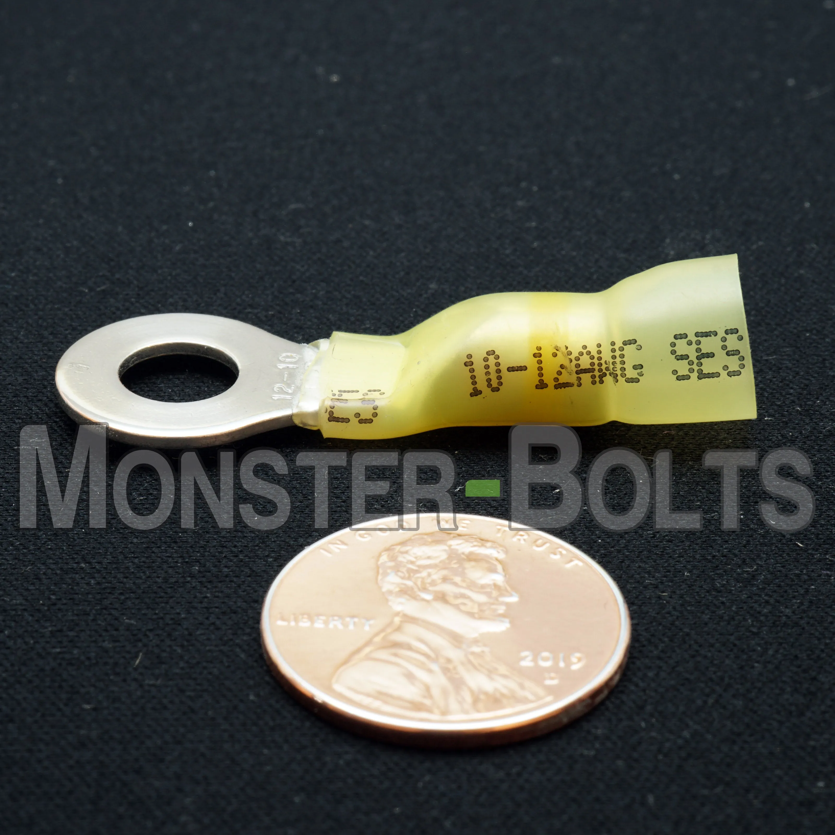 NSPA Krimpa-Seal Long Neck Ring Terminal ?C Yellow (12-10 AWG)
