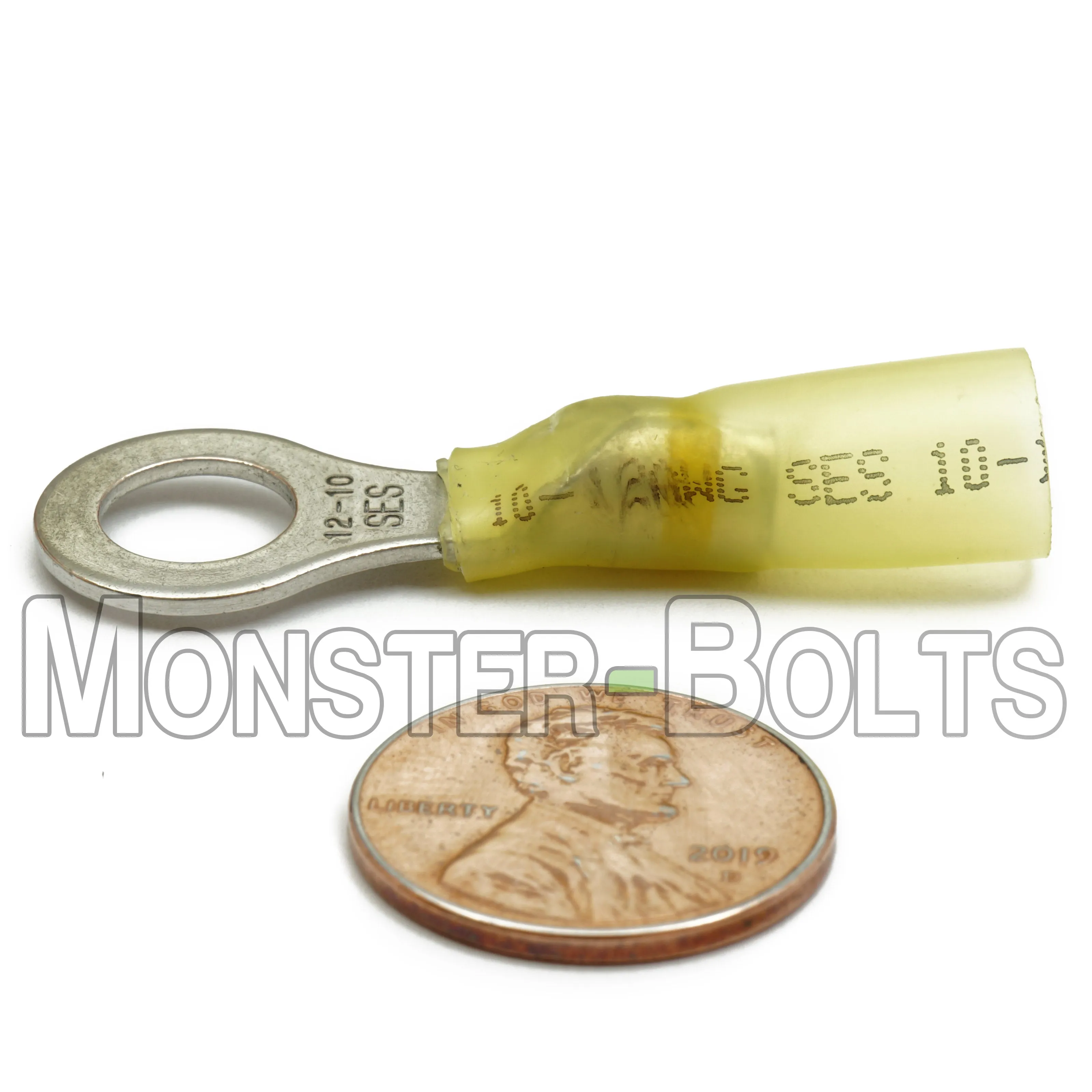 NSPA Krimpa-Seal Long Neck Ring Terminal ?C Yellow (12-10 AWG)