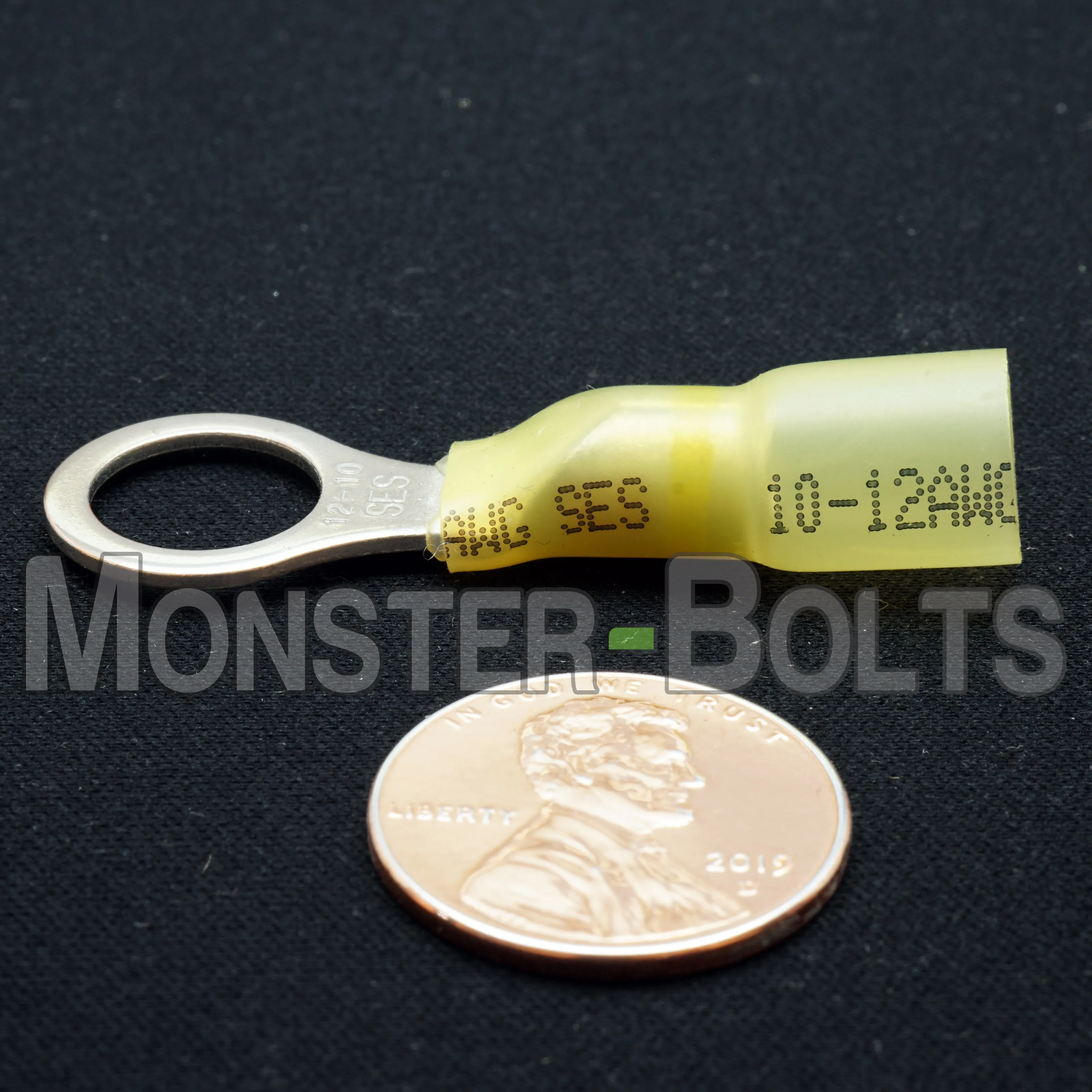 NSPA Krimpa-Seal Long Neck Ring Terminal ?C Yellow (12-10 AWG)