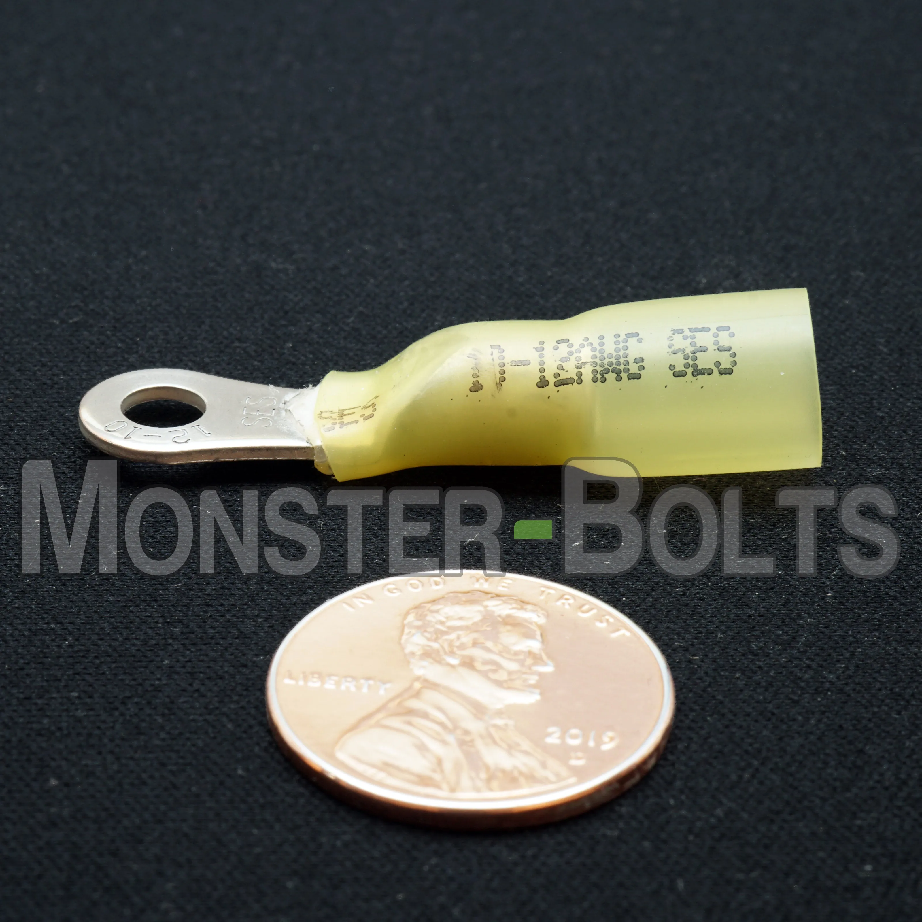 NSPA Krimpa-Seal Long Neck Ring Terminal ?C Yellow (12-10 AWG)
