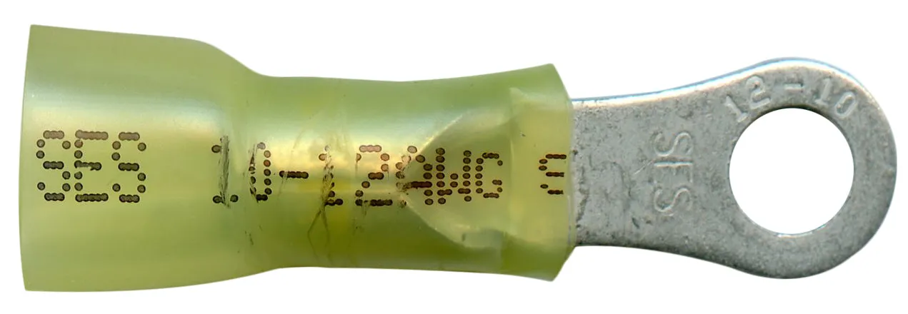 NSPA Krimpa-Seal Long Neck Ring Terminal ?C Yellow (12-10 AWG)