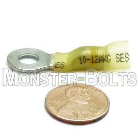 NSPA Krimpa-Seal Long Neck Ring Terminal ?C Yellow (12-10 AWG)