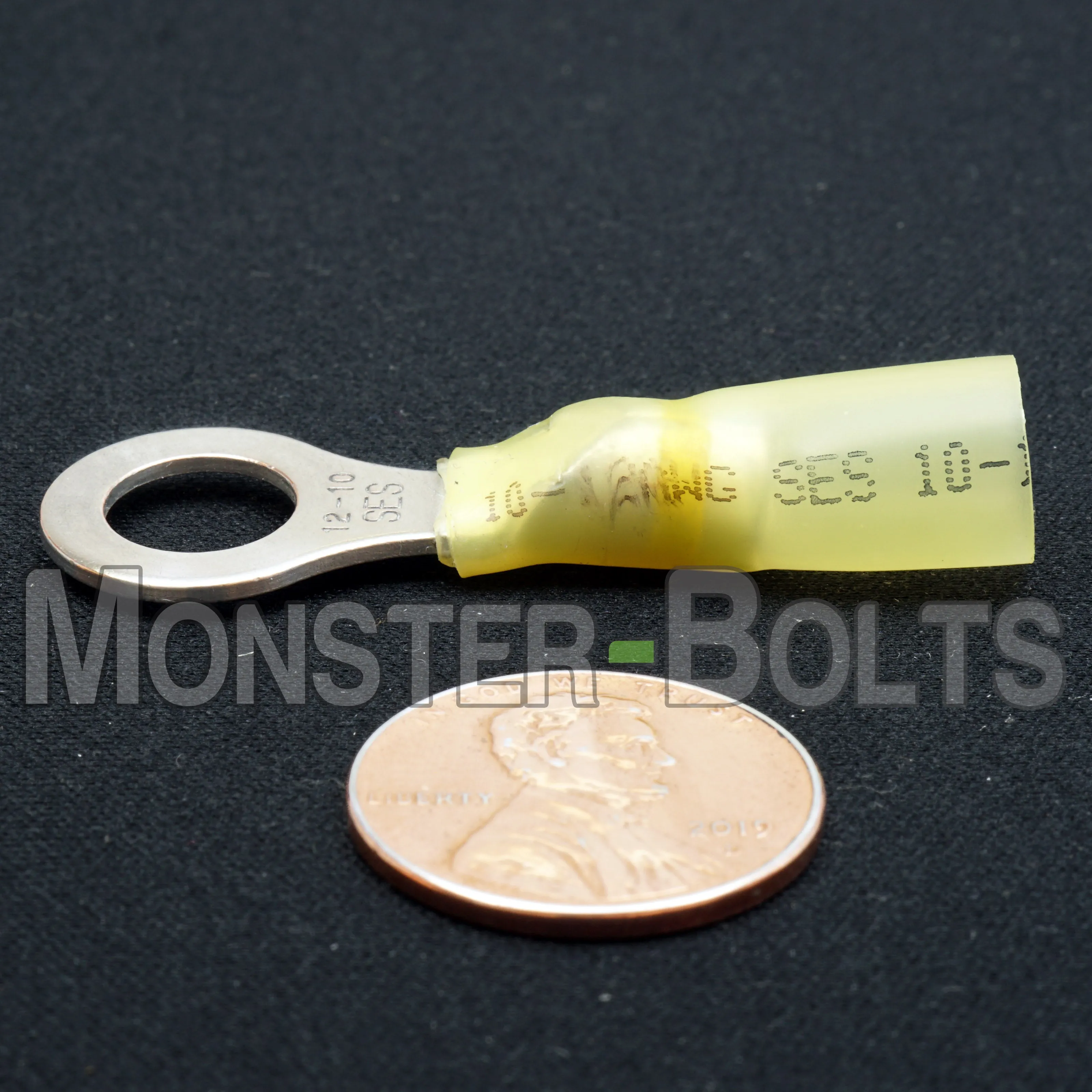 NSPA Krimpa-Seal Long Neck Ring Terminal ?C Yellow (12-10 AWG)