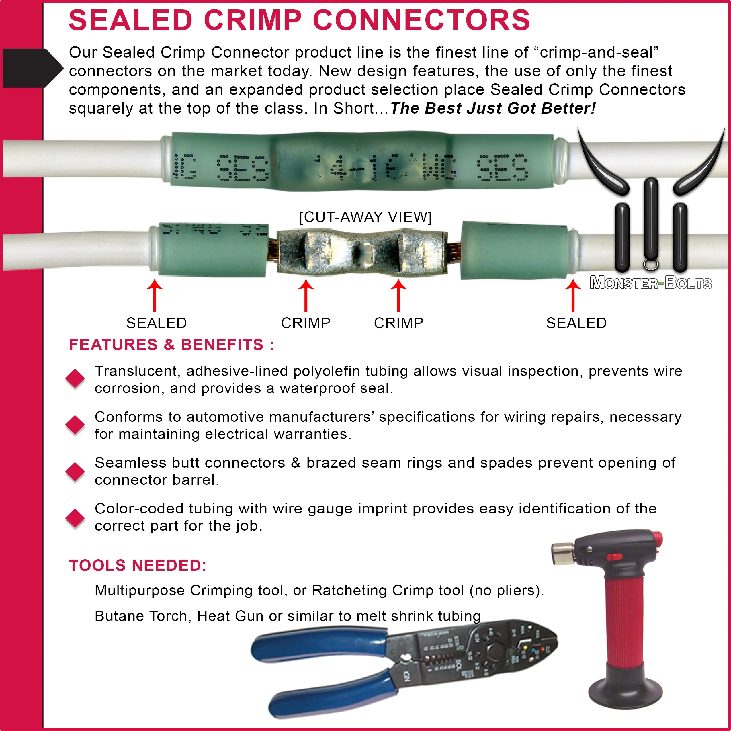NSPA MultiLink Sealed Crimp & Solder Butt Connector ?C Clear (24-22 AWG)