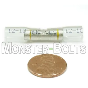 NSPA OptiSeal Waterproof Butt Connectors, Crystal Clear Tubing w/ Yellow Stripe, 10-12 AWG.