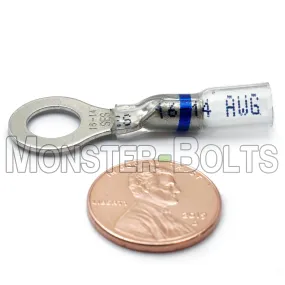 NSPA OptiSeal Waterproof Crimp and Seal Ring Terminals, Blue 14-16 AWG