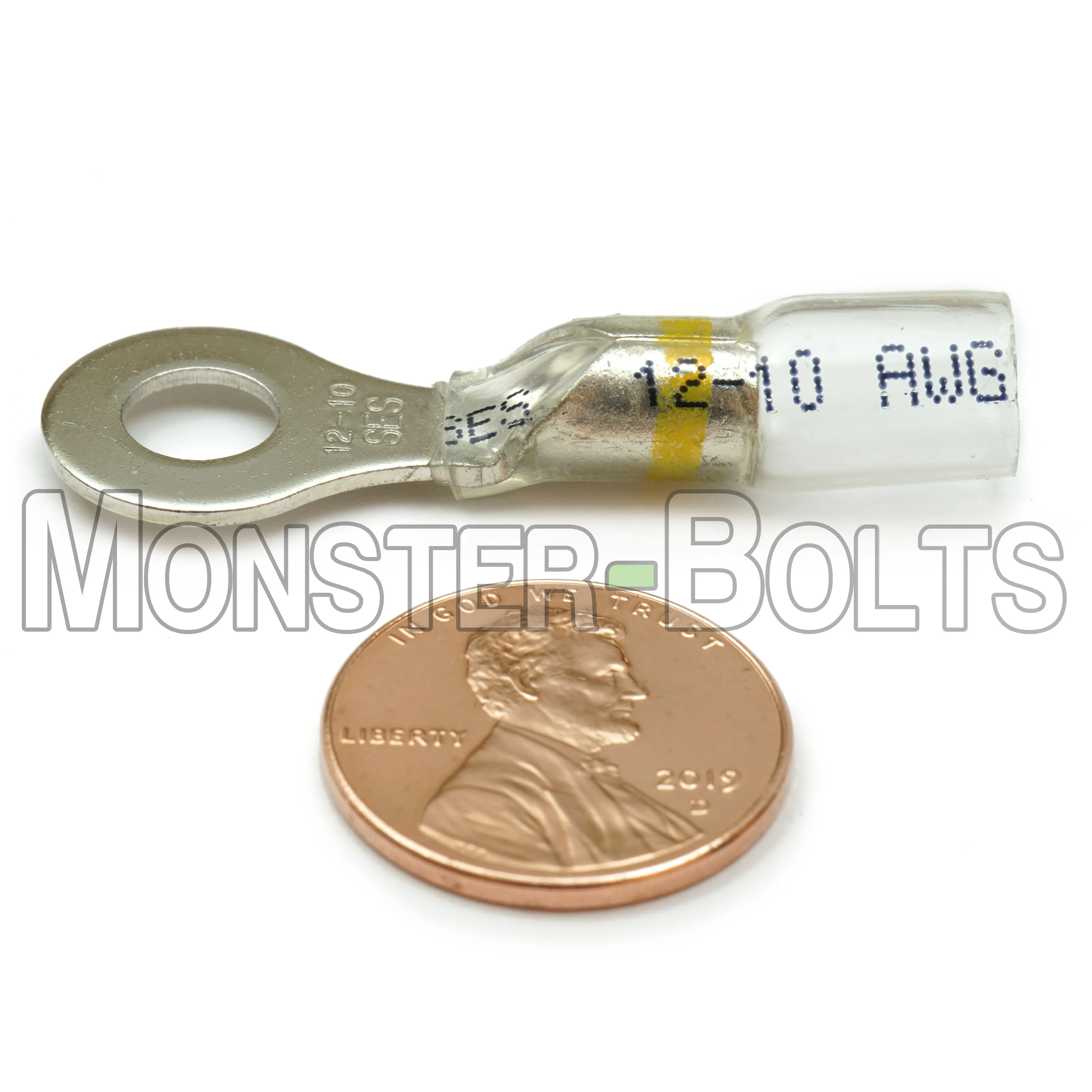 NSPA OptiSeal Waterproof Crimp and Seal Ring Terminals, Yellow 10-12 AWG