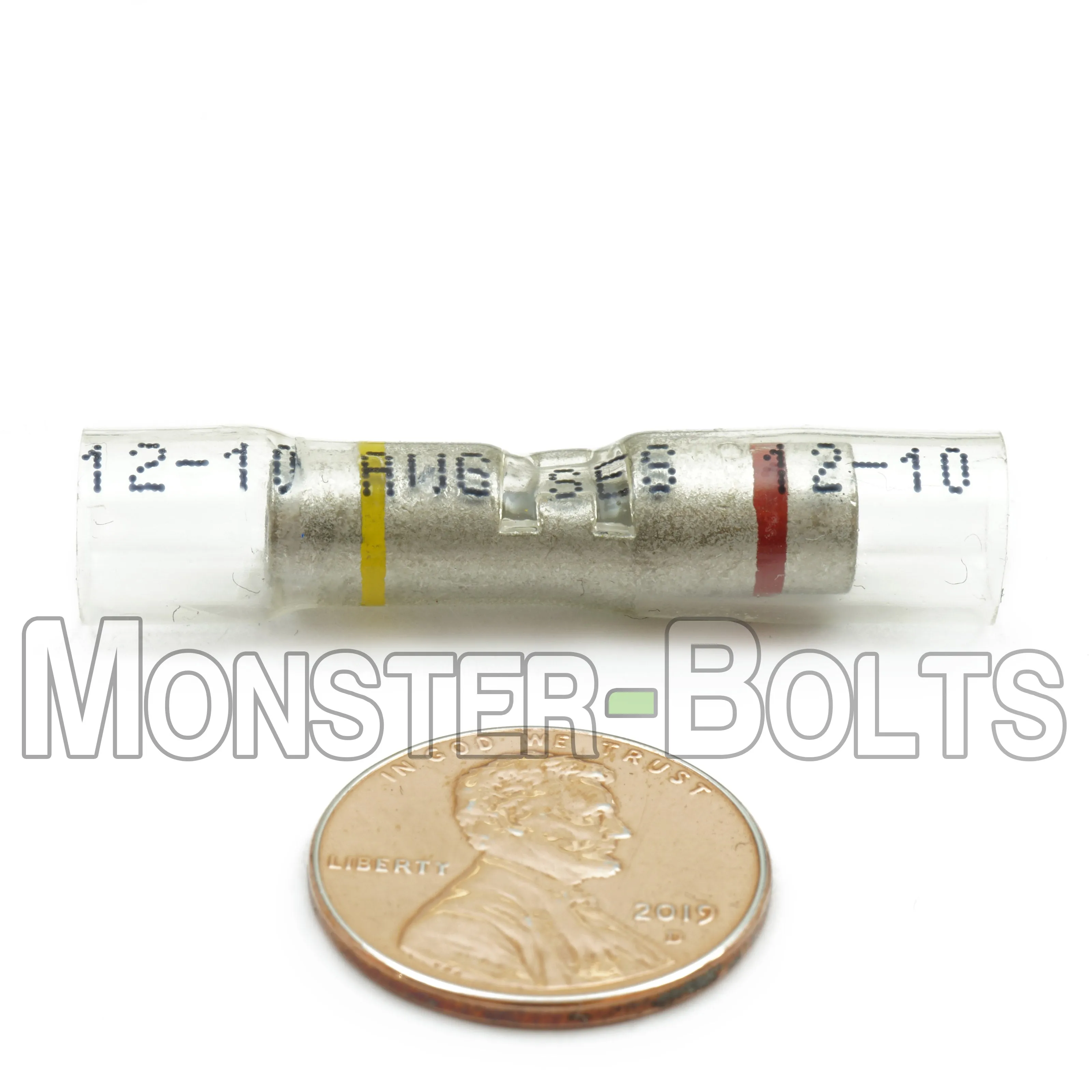 NSPA OptiSeal Waterproof Crimp Step Down Butt Connectors, Yellow/Red, 12-10 to 8 AWG