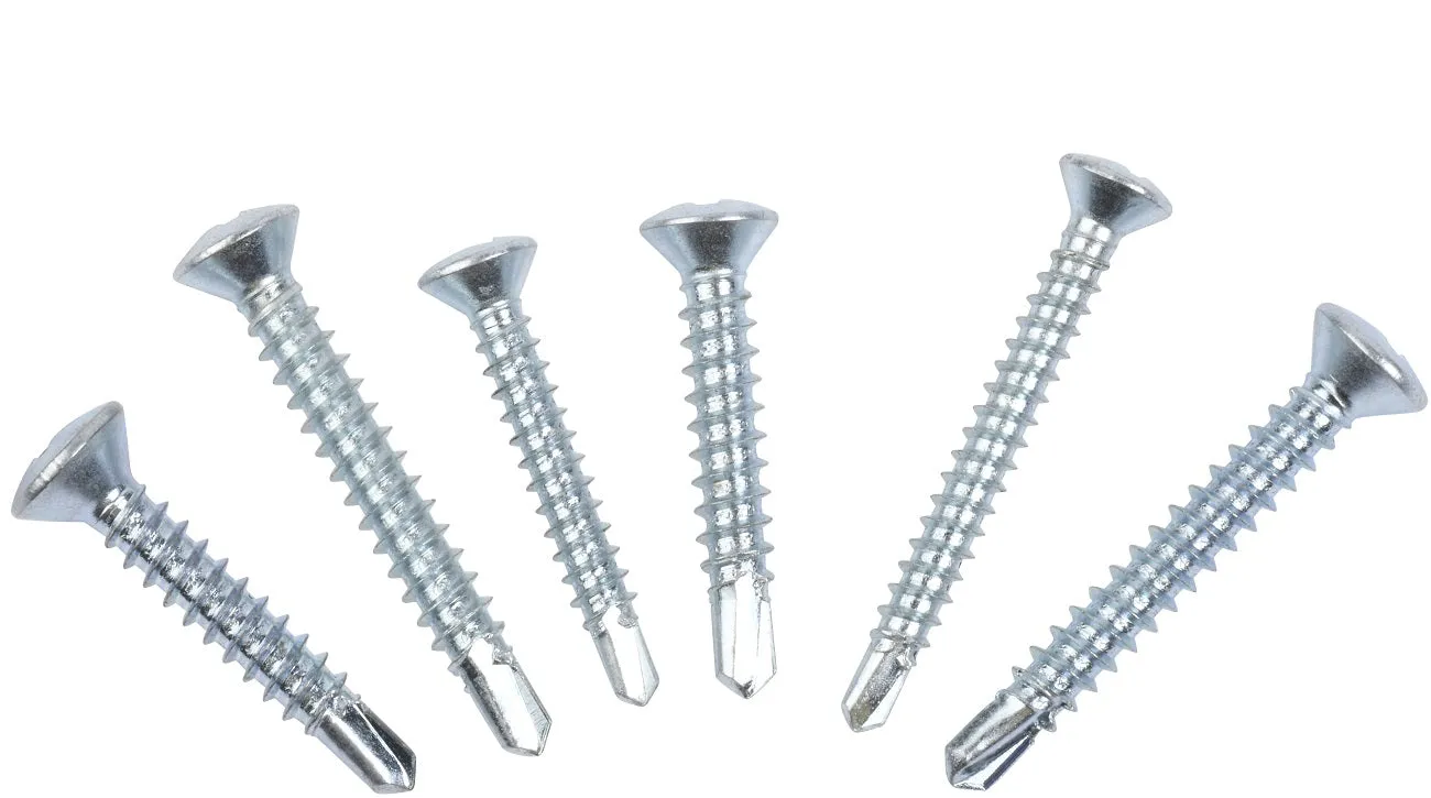 OVAL HEAD SELF DRILLING SCREWS #2 Phillips Drive Zinc Plated Steel