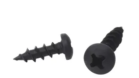 PAN HEAD DEEP THREAD SCREWS #2 Phillips Drive Black Oxide Plated