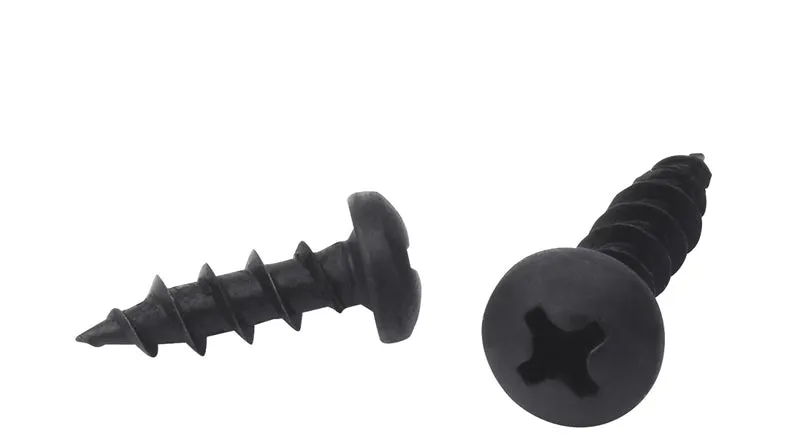 PAN HEAD DEEP THREAD SCREWS #2 Phillips Drive Black Oxide Plated