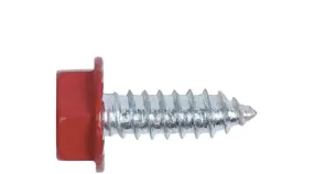 RED COLOR HEAD 7/16 HEX WASHER HEAD TYPE-AB FINE THREAD Sheet Metal Screws Zinc Plated Steel Serrated Underhead