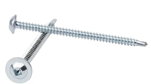 ROUND WASHER HEAD SELF DRILLING SCREWS #2 Square Drive Zinc Plated