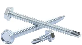 SELF DRILLING SCREWS Hex Washer Head Zinc Plated