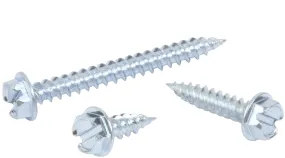 SELF PIERCING SCREWS Sharp Double Lead Thread Slotted Hex Washer Head Zinc Plated