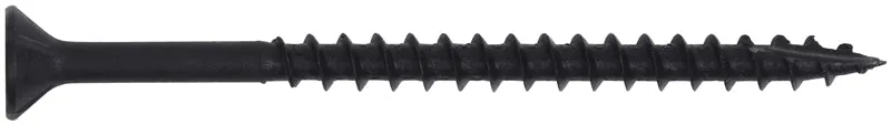 SQUARE-BLACK Assembly Screws DEEP THREADS #2 SQUARE DRIVE BLACK OXIDE PLATED Flat Head with Nibs Type-17 Drilling Point
