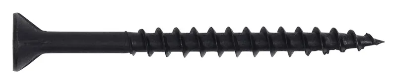 SQUARE-BLACK Assembly Screws DEEP THREADS #2 SQUARE DRIVE BLACK OXIDE PLATED Flat Head with Nibs Type-17 Drilling Point