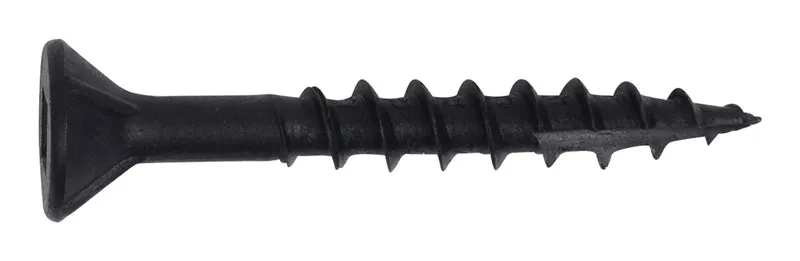 SQUARE-BLACK Assembly Screws DEEP THREADS #2 SQUARE DRIVE BLACK OXIDE PLATED Flat Head with Nibs Type-17 Drilling Point
