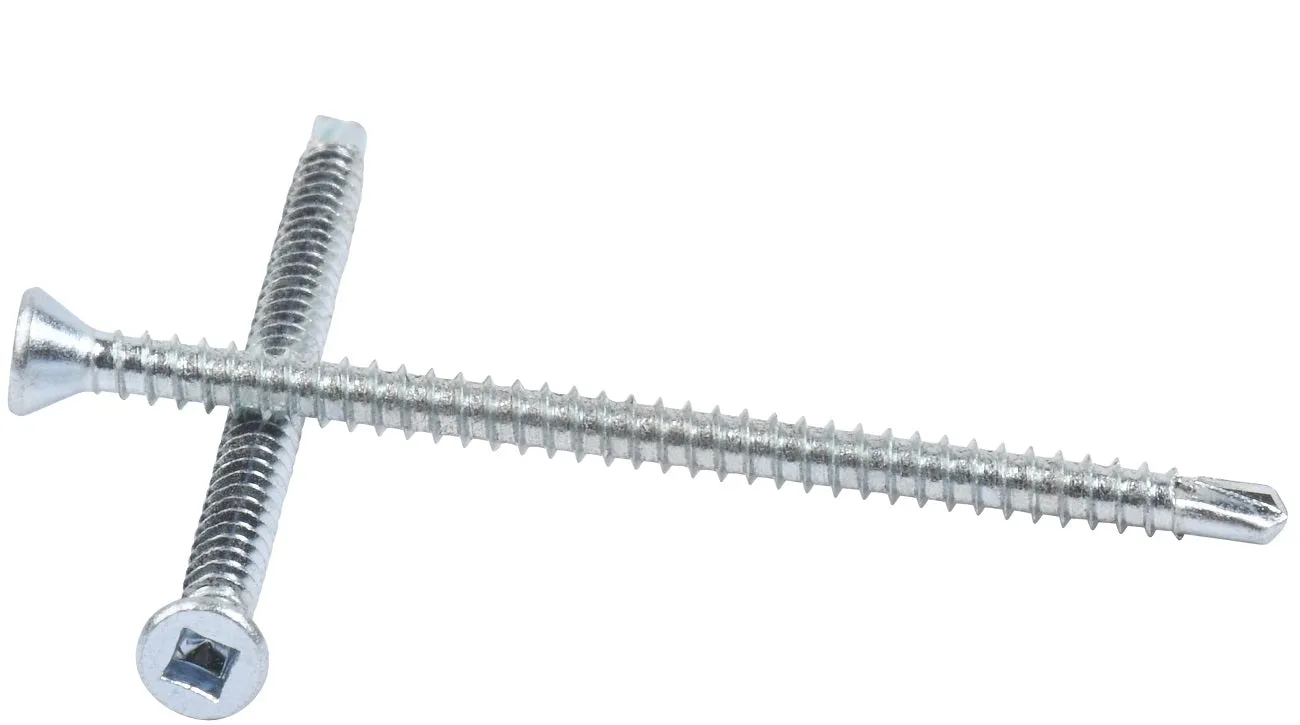 TRIM HEAD SELF DRILLING SCREWS #1 Square Drive Zinc Plated
