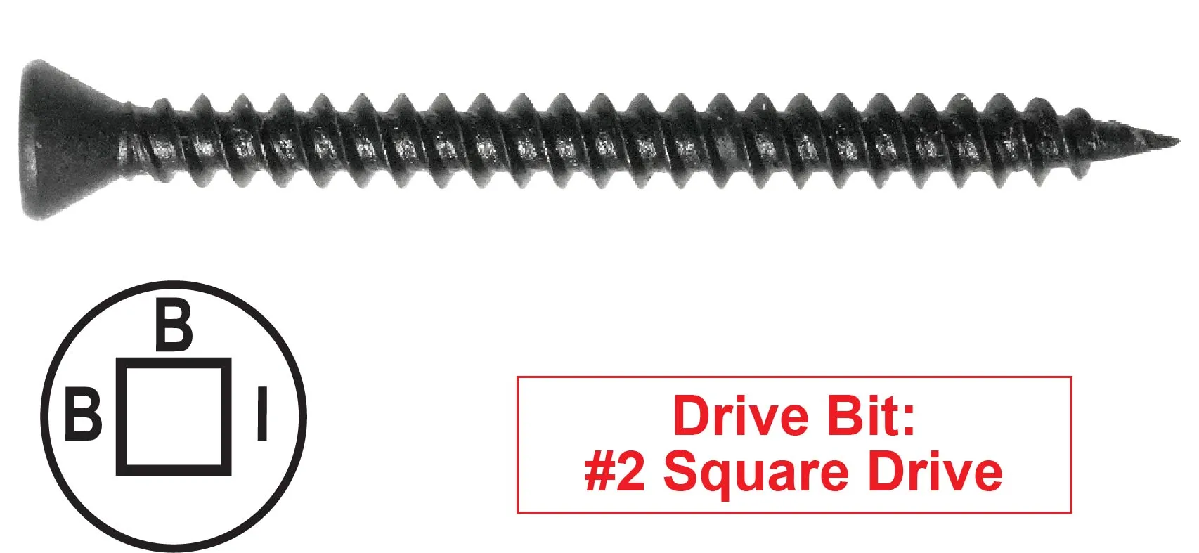 Trim Head Square Drive Drywall Screws, Black Phosphate (Taiwan) - Proferred Drywallerz? (Bulk)