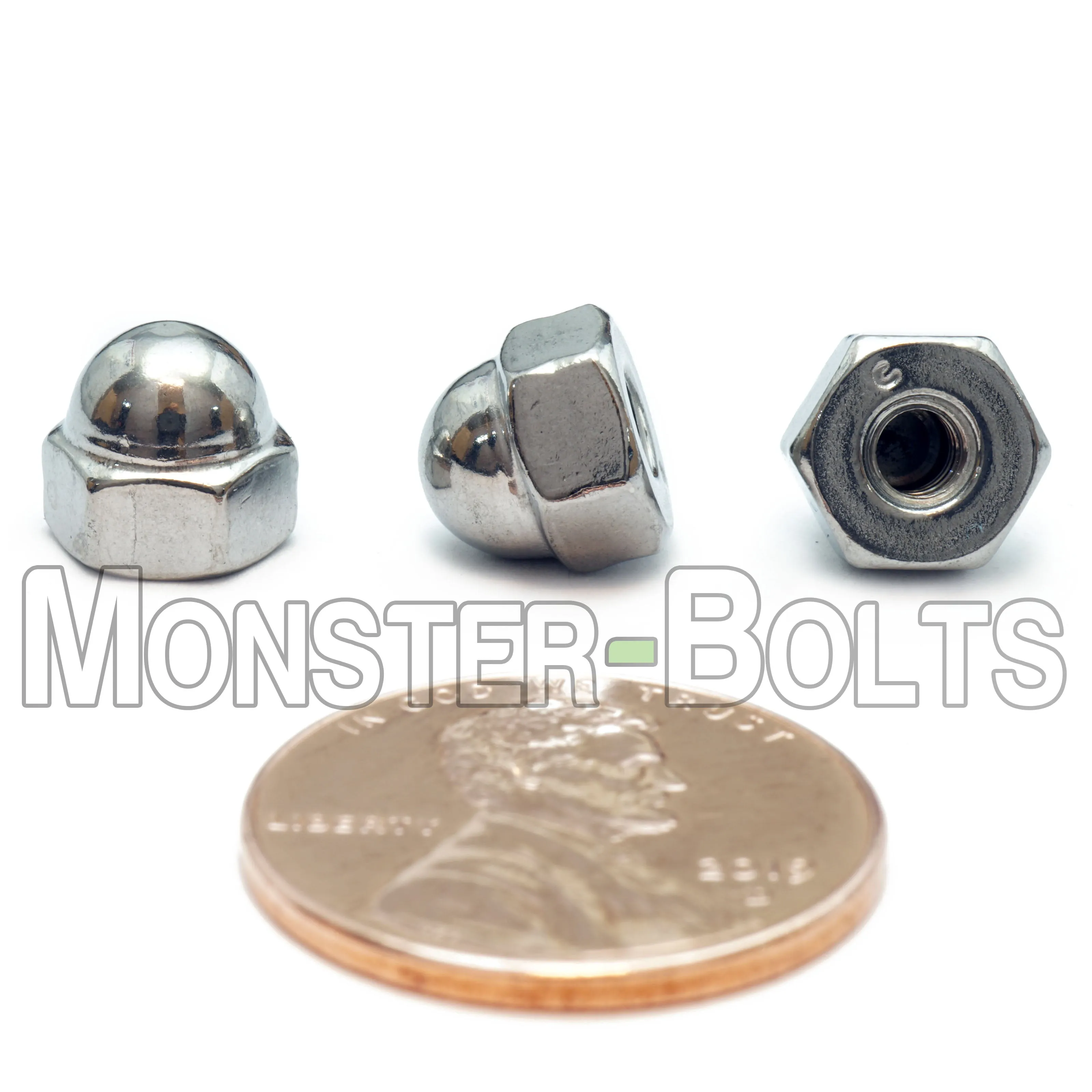 U.S. / Inch - Acorn Cap Hex Nuts, Stainless Steel 18-8 / 304