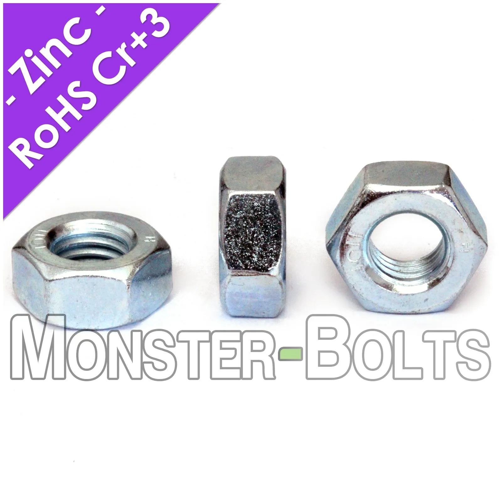U.S. / Inch - Finished Hex Nuts, Grade 5 Zinc plated Steel