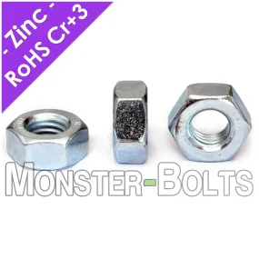 U.S. / Inch - Finished Hex Nuts, Grade 5 Zinc plated Steel