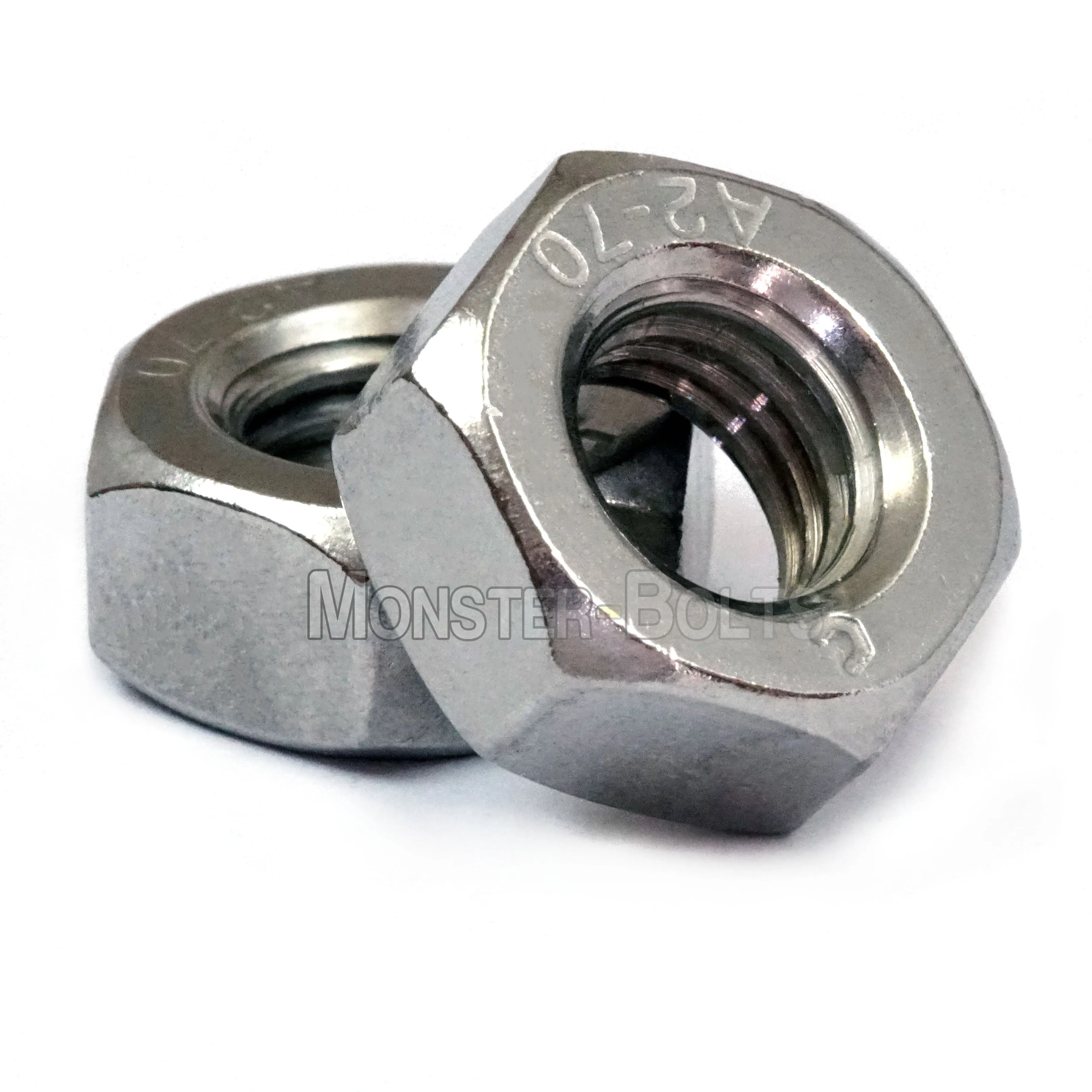 U.S. / Inch - Finished Hex Nuts, Stainless Steel A2 / 18-8