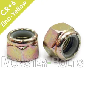 U.S. / Inch - Nylon Insert Lock Nuts, Grade 8 Zinc-Yellow