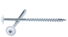 WHITE COLOR HEAD ROUND WASHER HEAD DEEP THREAD SCREWS Square Drive ZINC PLATED Type-17 Drilling Point