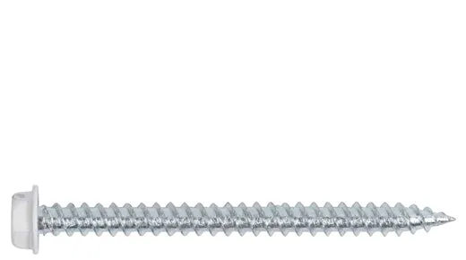 WHITE COLOR HEAD SELF PIERCING SCREWS Sharp Double Lead Thread 1/4 Slotted Hex Washer Head Zinc Plated